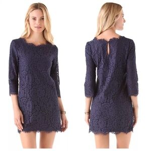 Joie Portia lace dress navy blue wedding guest semi formal event wear size small